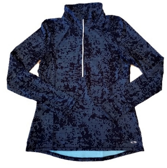 Champion C9 Duo Dry mock neck pullover long sleeve top teal black size medium - Picture 1 of 7